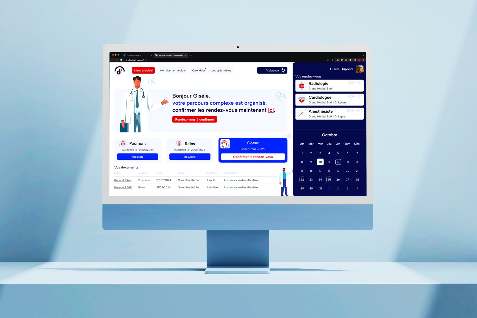 Doctovit Santé — logo, charte, UI/UX & print