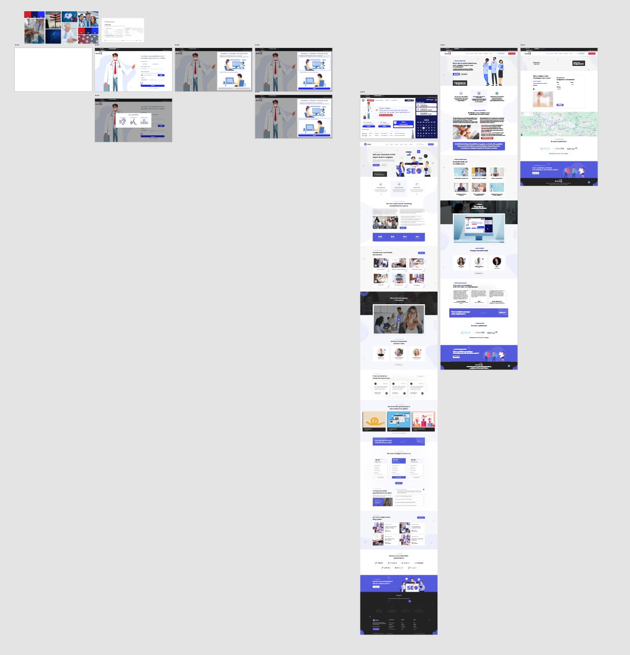 Vue d'ensemble de la maquette de la web app Doctovit Santé