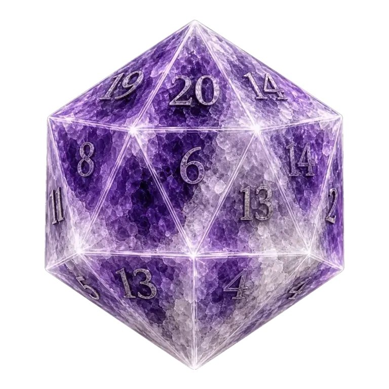 d20 crafté, iolite