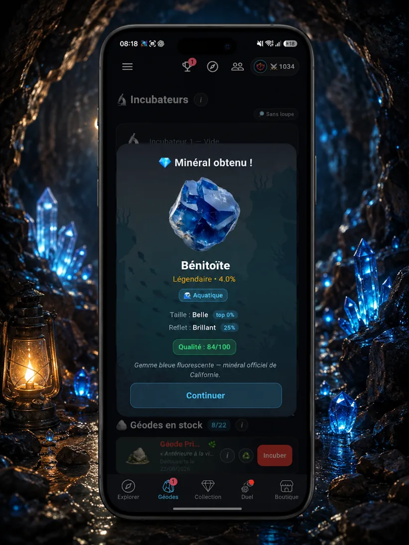 Geode GoFind, visuel minéral