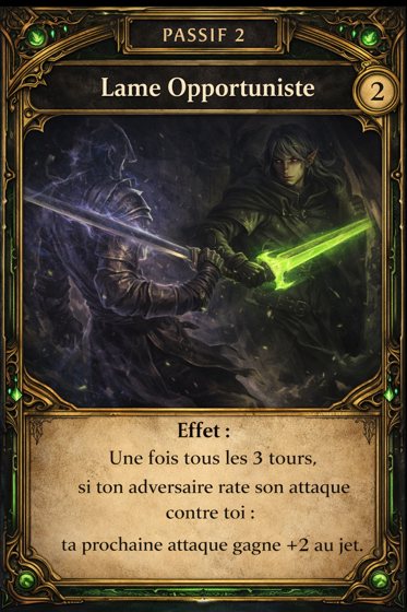 Carte Passif de la classe Hexablade