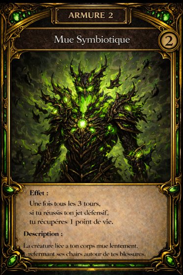 Carte Armure de la classe Hexablade
