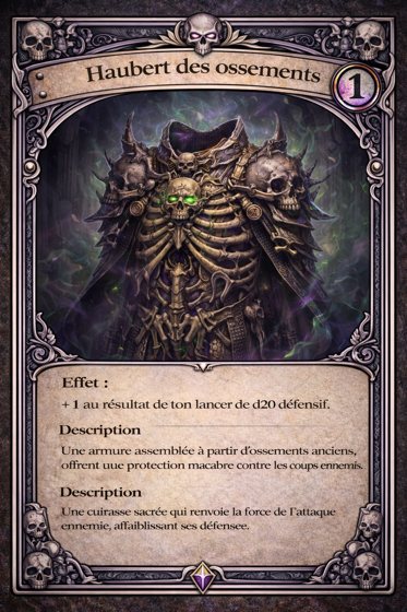 Carte Armure de la classe Nécromancien