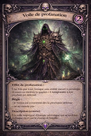 Carte Armure de la classe Nécromancien