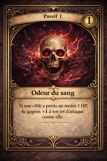 Carte Passif de la classe Reaper