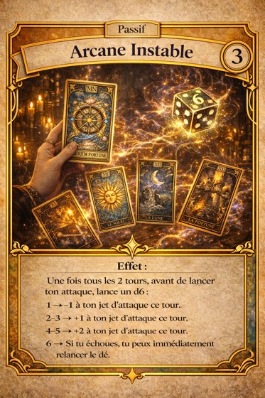 Carte Passif de la classe Taromancienne