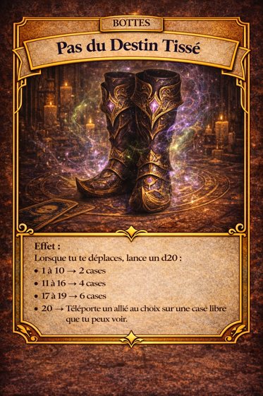 Carte Bottes de la classe Taromancienne