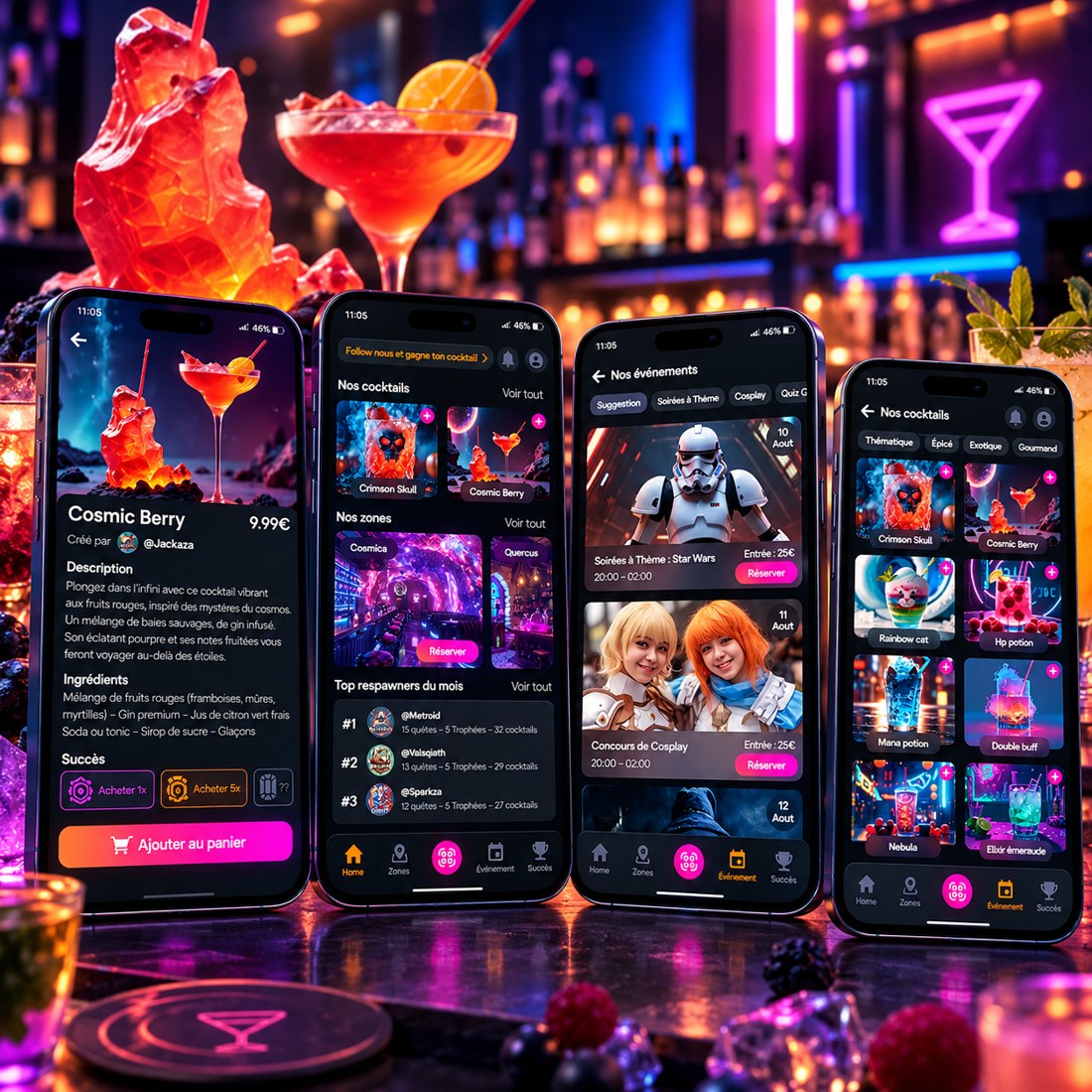 Respawn — concept de bar 2.0 gamifié