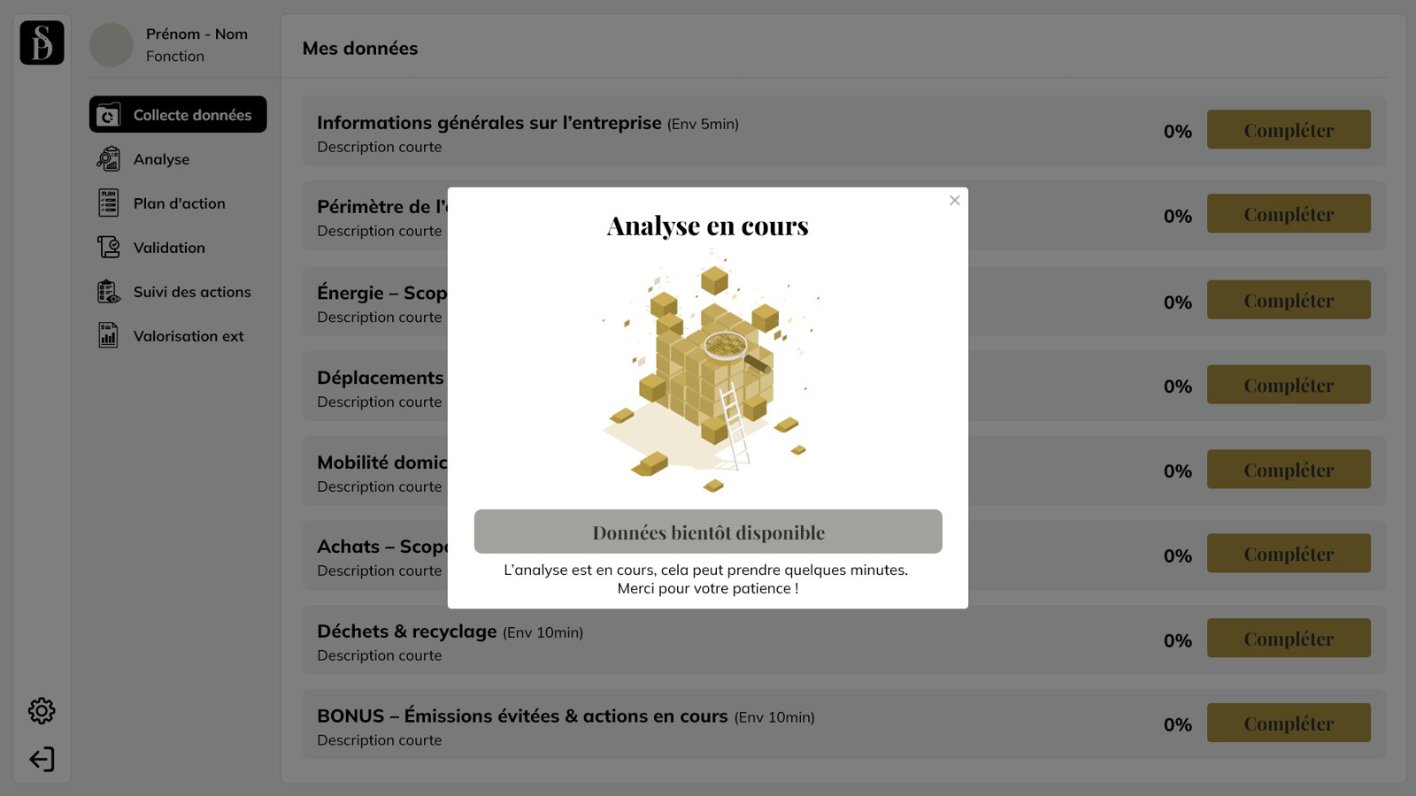 Analyse en cours sur la plateforme Stactif Digital