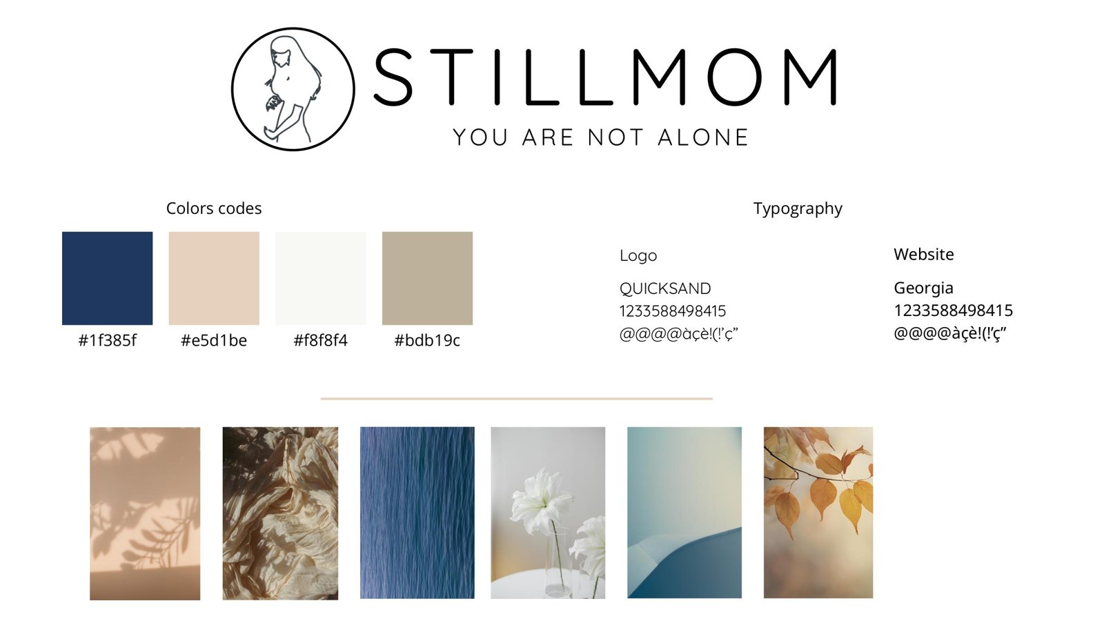 Charte client Still Mom : logo, couleurs, typographie et moodboard