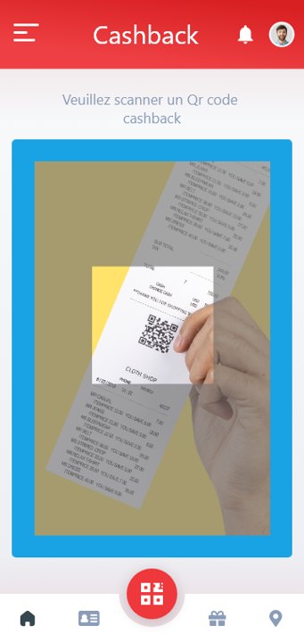 Scan d'un QR code cashback